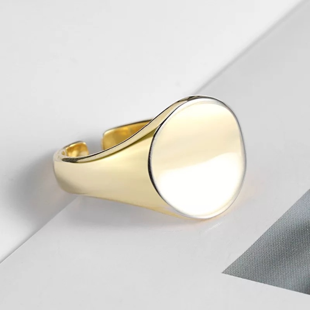 🔥Gold Plated Signet Adjustable Ring
